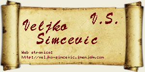 Veljko Simčević vizit kartica